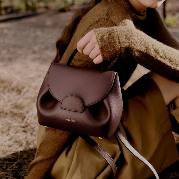 NWT LIMITED EDITION Polene Numero Un Nano Textured Burgundy - Picture 2 of 9